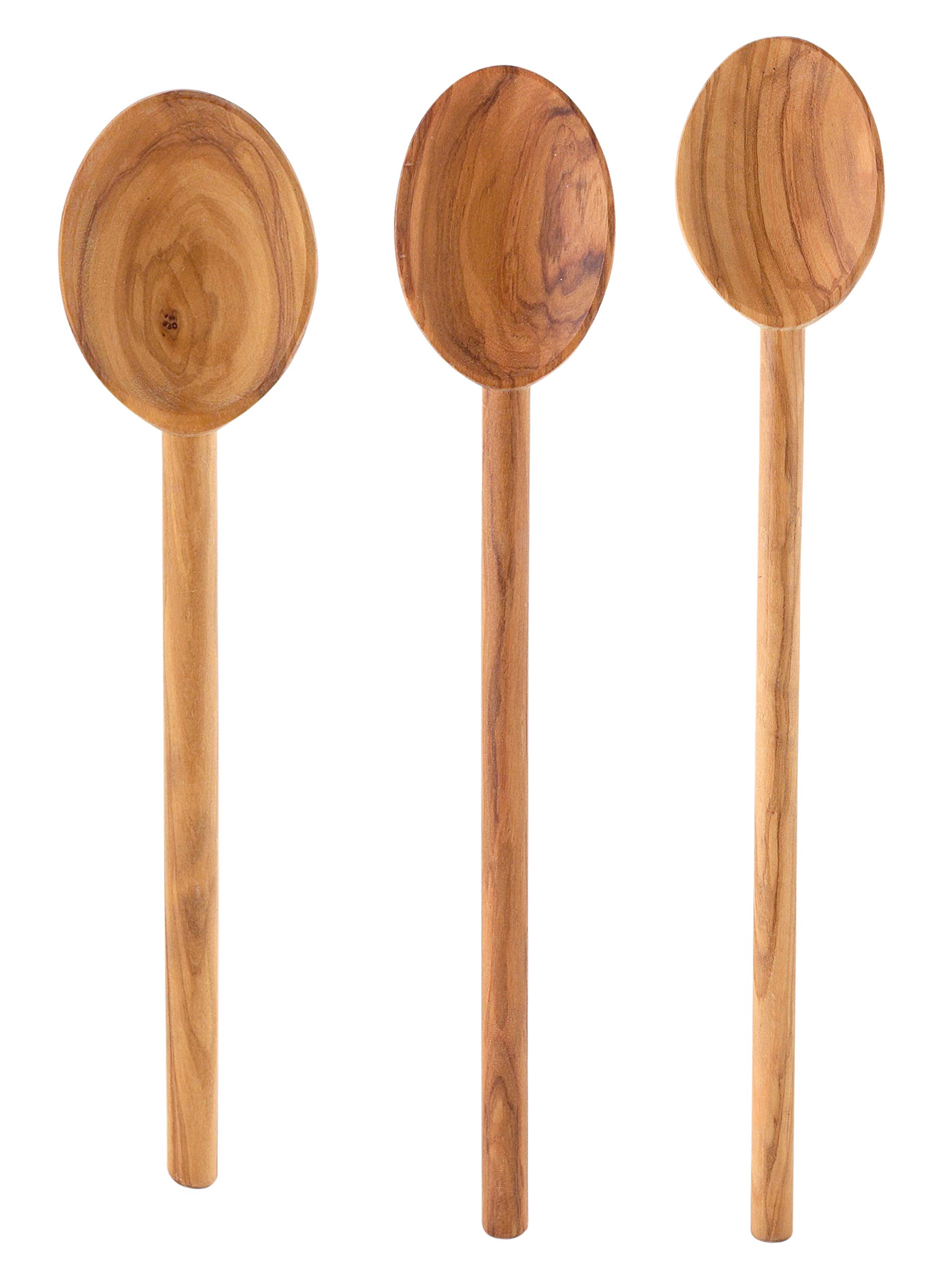 Eddington’s Italian Olive Wood Cooking Spoon Set, Handcrafted in Europe, Set of 3
