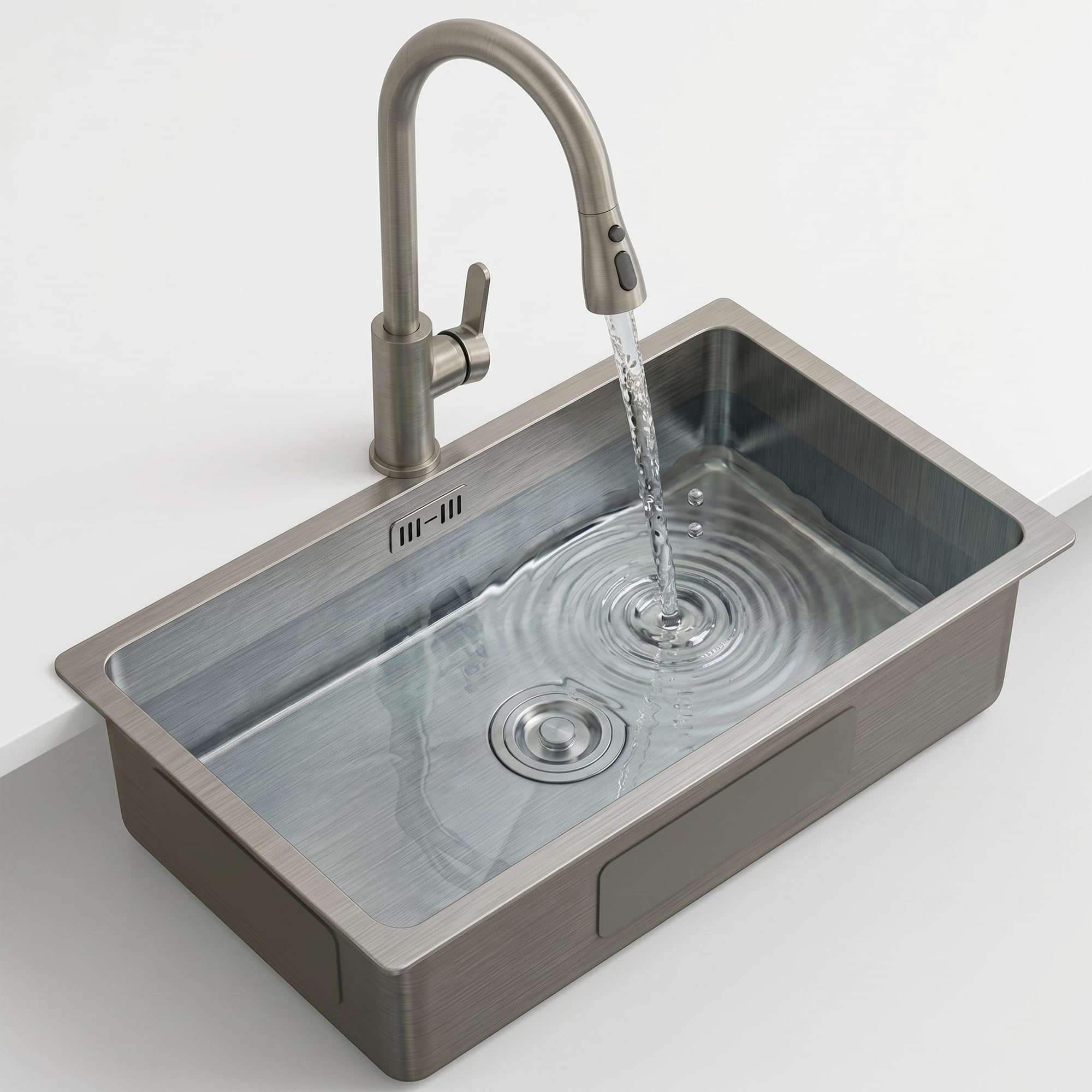 Évier de cuisine en acier inoxydable haut de gamme cuve à encastrer durable