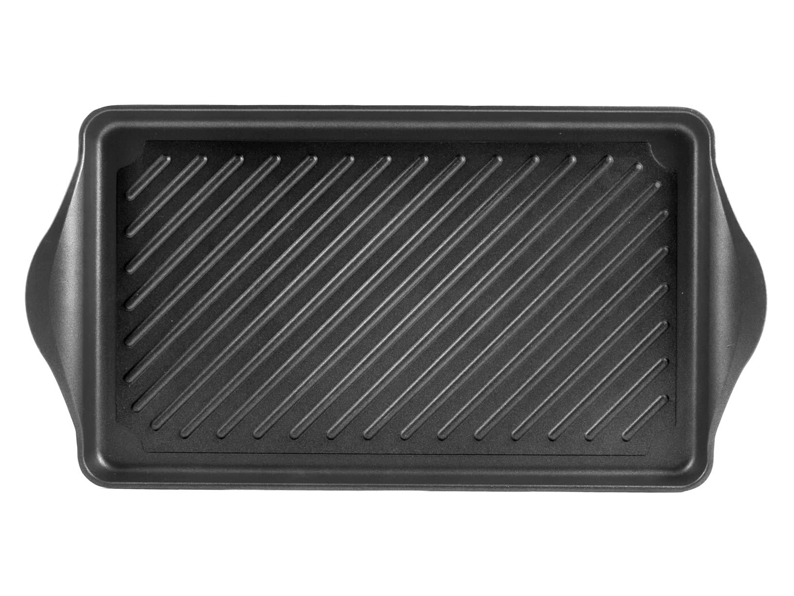 Home Granchef Piastra Rigata, Rivestimento Antiaderente, Rettangolare, Alluminio Pressofuso, Nero, 58 x 30 cm/Diametro 58 cm