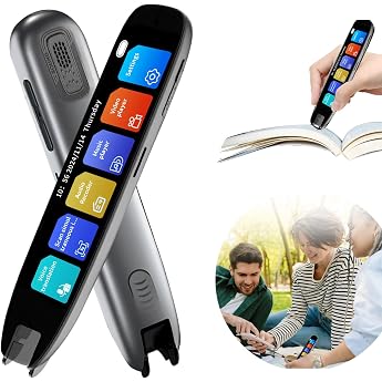 Scan Translator Pen 3.7 Inch Touchscreen Intelligent Reading Pen for 142 Languages Voice Translator Device Real-time Scan Reading Pen for Dyslexia Students Travelers