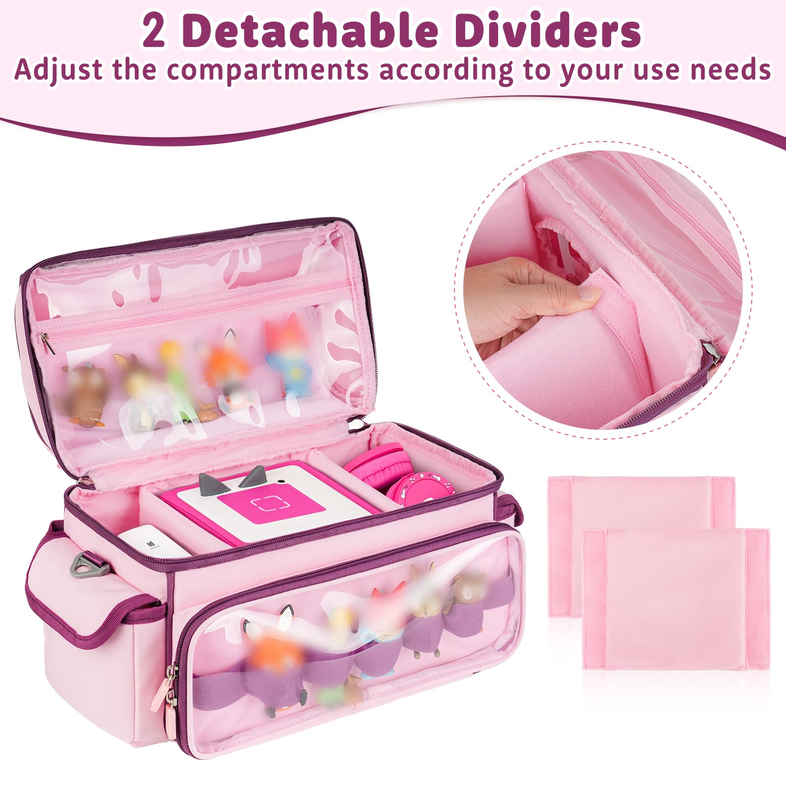 Jaffzora Carrying Case Compatible with Toniebox 2 & 1 Starter Set,Cute Storage Bag for Tonies Figures Characters,Tonies Headphones & Accessories - Image 3