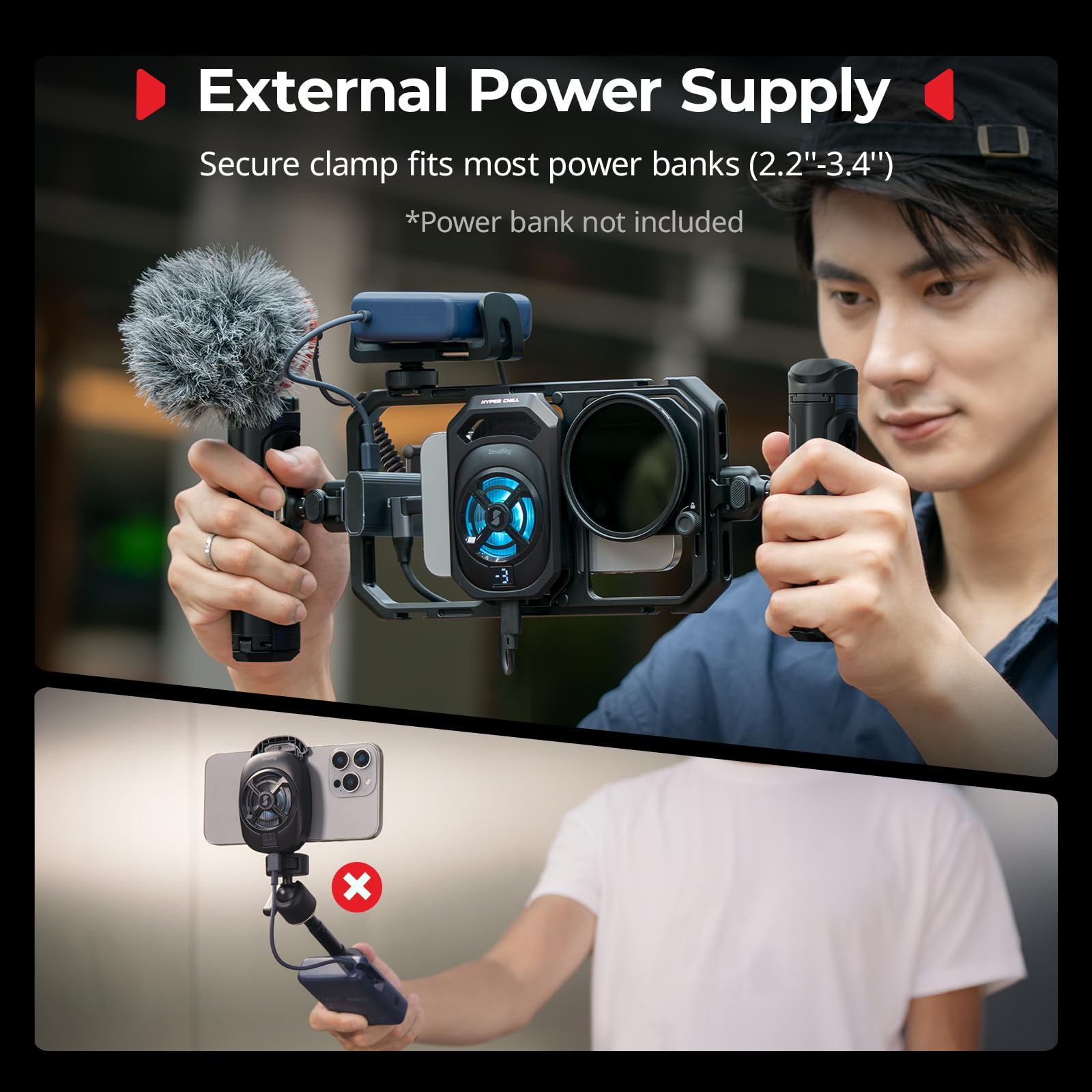 SmallRig Mobiele Videokooi Kit  Dubbele Handgreep  Voor IPhone 14 Pro Max 4078 3
