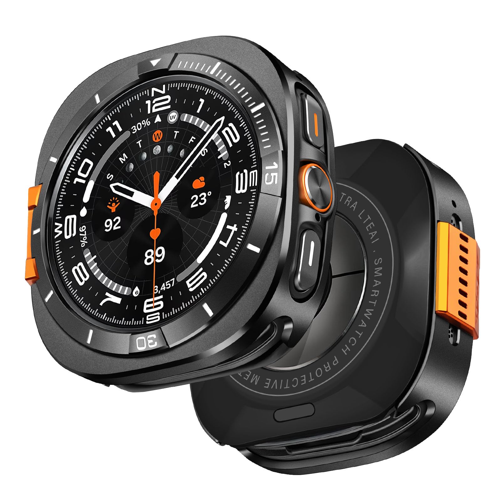 Carcasa de metal para Galaxy Watch Ultra 47mm, protector robusto con acabado premium 8