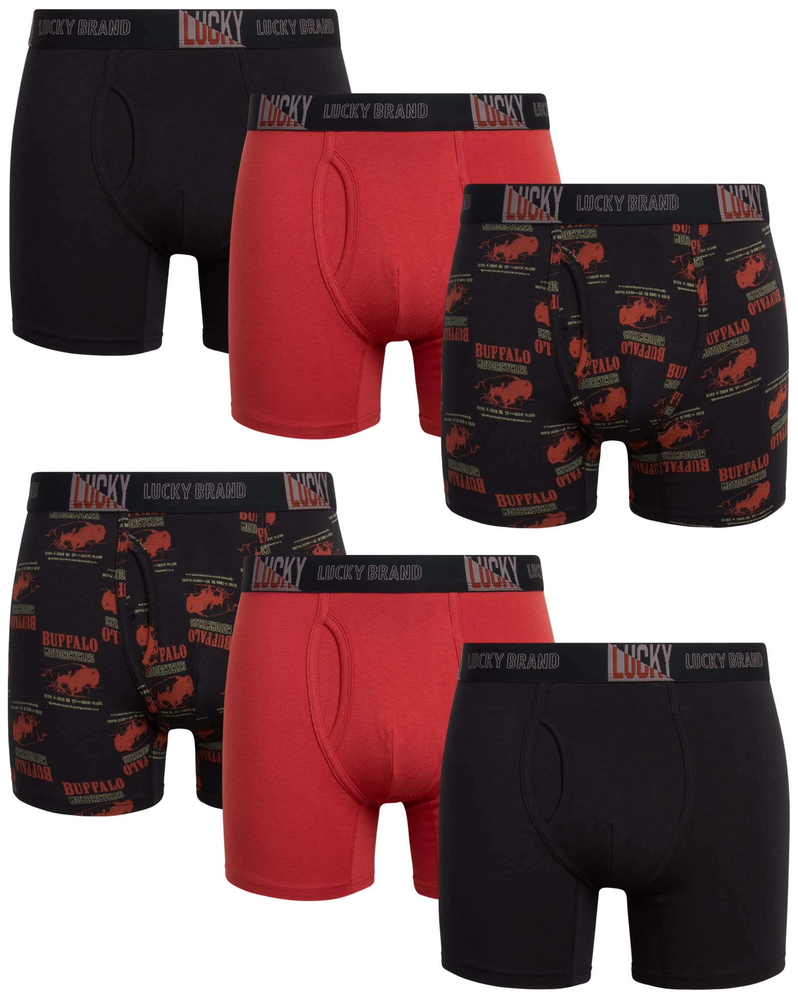 Lucky Brand Men's Underwear - Casual Stretch Boxer Briefs (6 Pack)