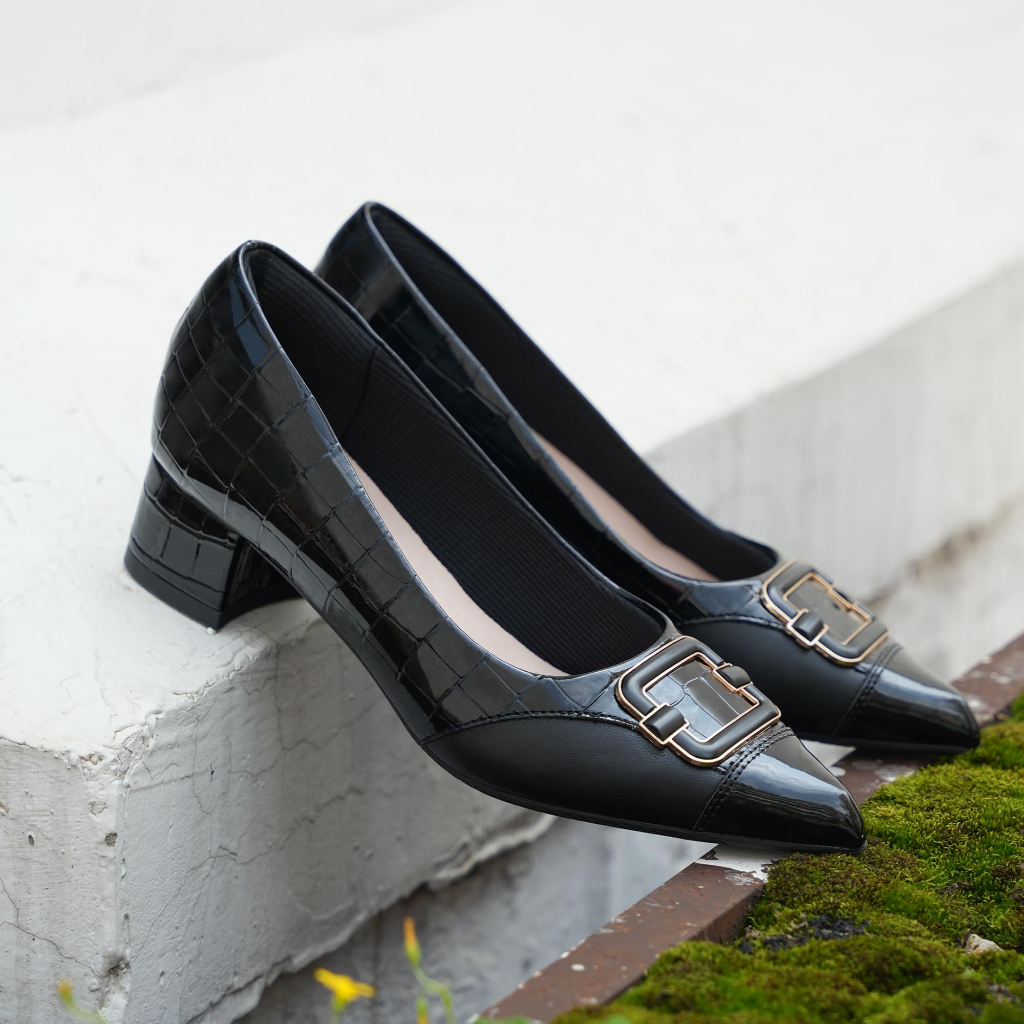 Hawkwell Orthopädische Halbschuhe für Damen mit niedrigem Absatz und Ballenzehen