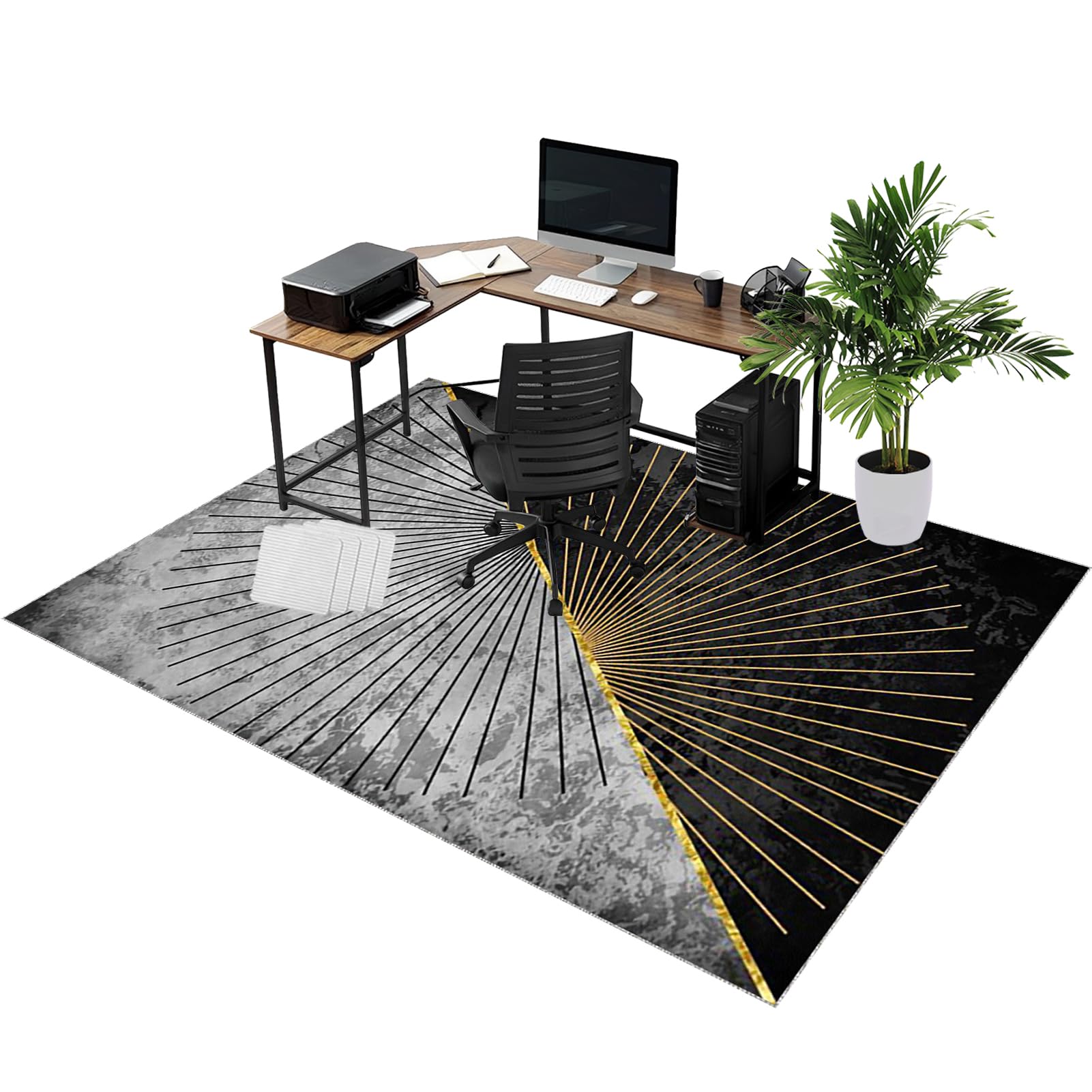 Rolling Chair Mats, Office Chair Mat for Carpet and Wooden Floors 70 x 100 cm Non-slip Gaming Floor Protector, Washable Desk Carpet Protector Rug for Home Office, Non Slip Floor Protection Mat