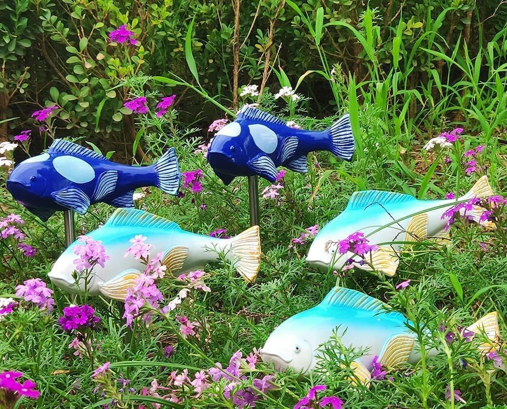 Miniatura 9 de Estatua de jardín de peces Koi, escultura de peces para exteriores, adornos de jardín de peces de resina, escultura de peces para patio, patio,