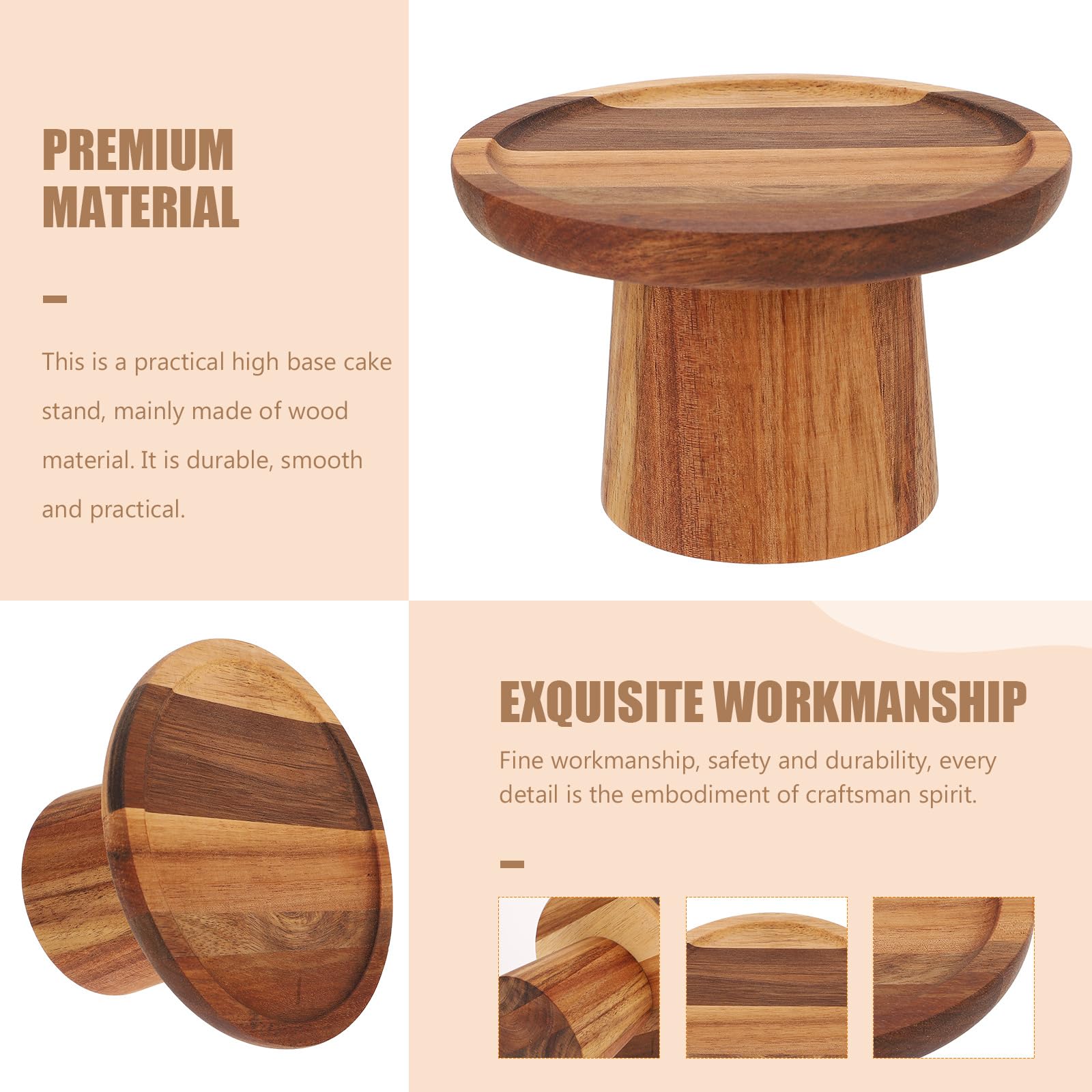 Abaodam 4 Pièces Moule À Gâteau Apéritif Tranches De Bois pour Centres De Table Support À Gâteau pour Dessert Plateau De Service en Bois Mini Support À Gâteau Plateau De Garniture Support