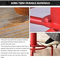 Vista 7 de Topower Juego de 3 piezas de bar de pub vintage, mesa redonda industrial y taburetes para 2, mesa de pub y taburetes de altura ajustable a juego