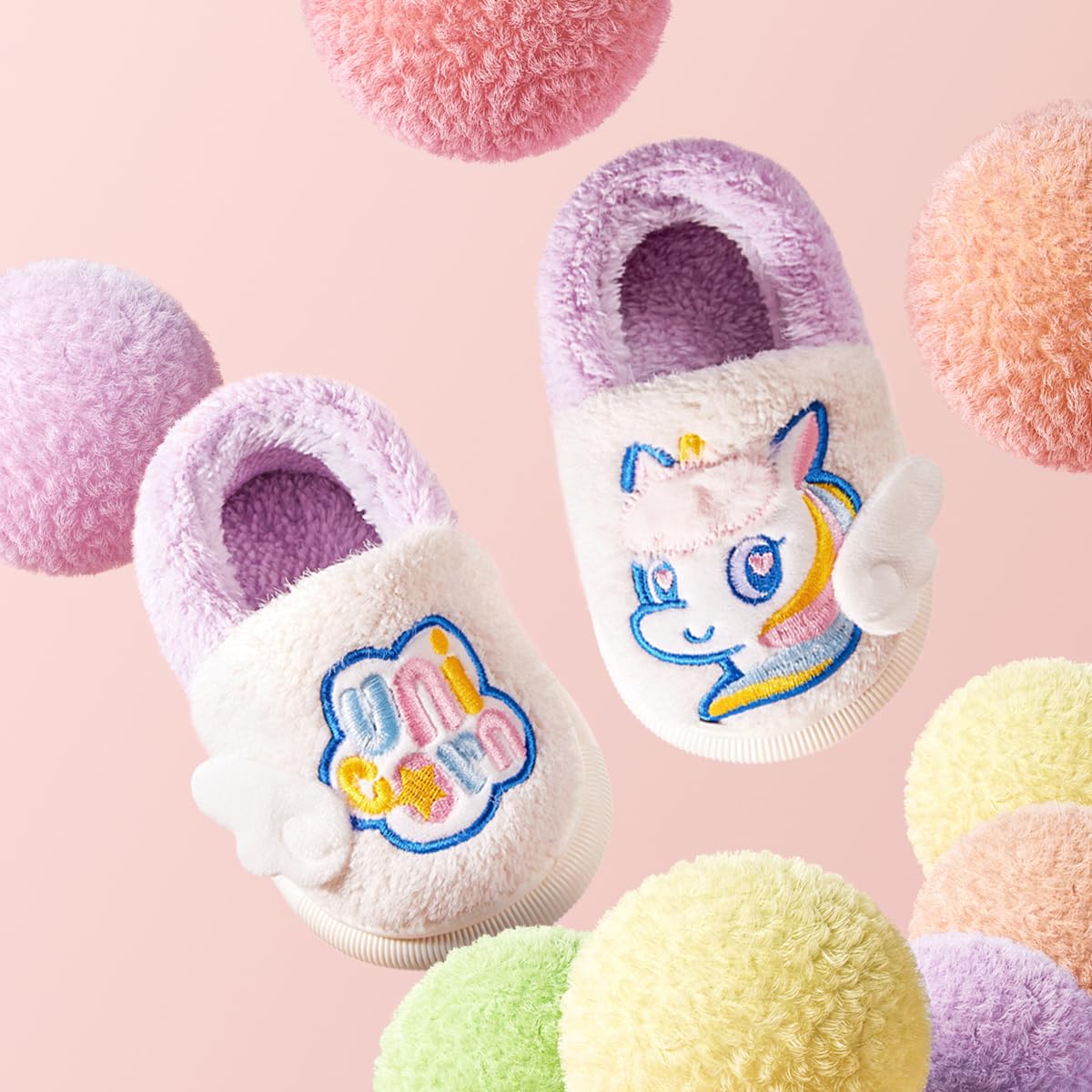 Zapatillas de Estar por Casa para Niñas Niños Dibujos Animados Zapatillas de Interior Suave Cómodo Zapatos Antideslizantes Cálido