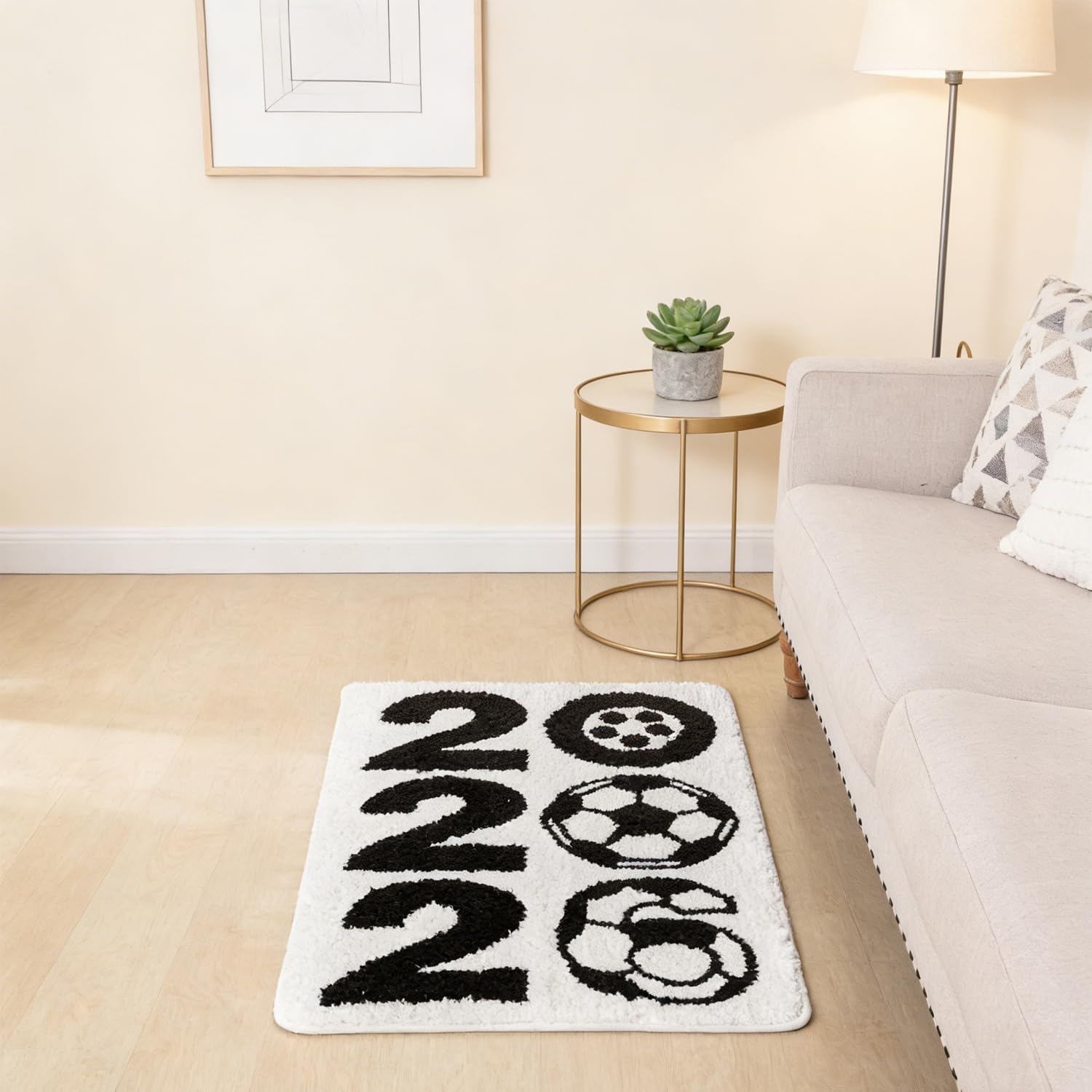 Soccer Bath Mat for Bathroom, 23.6"x35.4" Soccer Bathroom Rug Non-Slip Soft 2026 Door Mat Washable Absorbent Bathtub Plush Microfiber Decor Shower Rugs