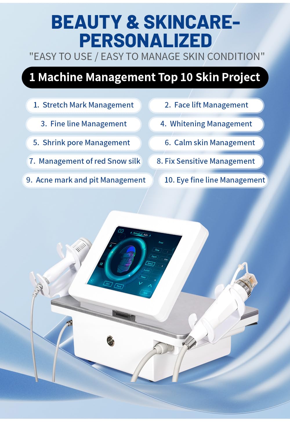 Gold RF Microneedle 2 in 1 Macchina Viso