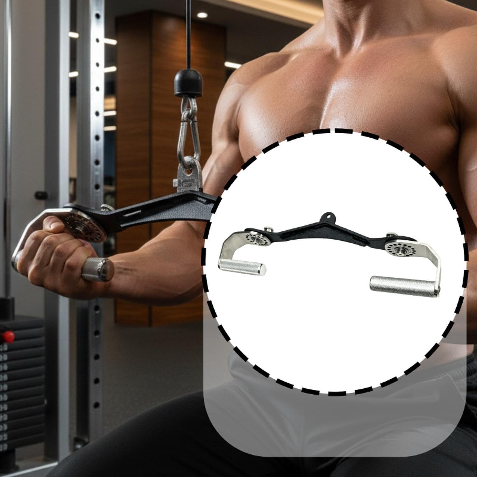 Latzugstange, Fitnessgeräte Zubehör, Muskelaufbau, Verstellbare Winkel, Universelle Kabelzugmaschine