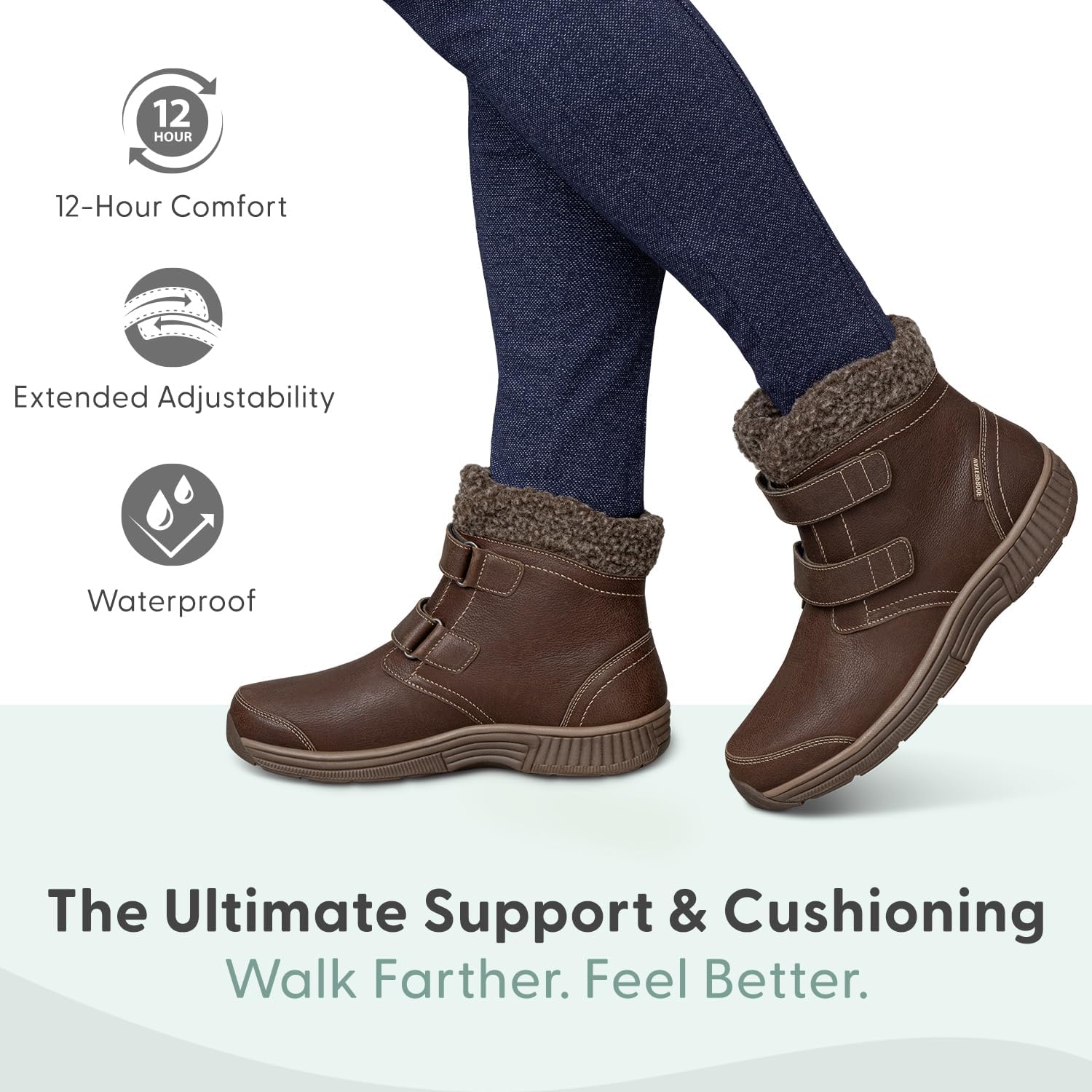 Orthofeet Women's Orthopedic Waterproof Winter Boot with Arch Support Florence - Image 2