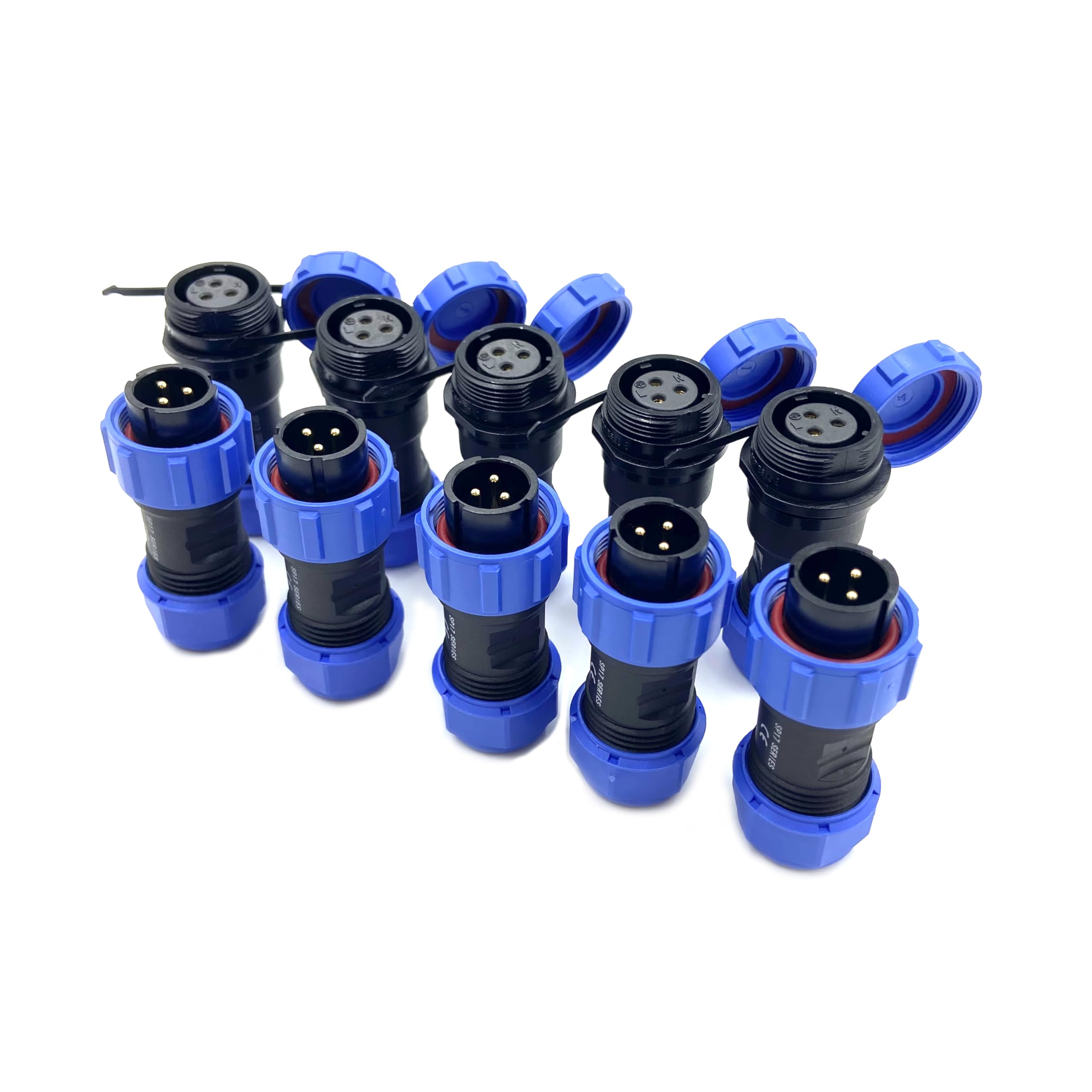 3 Connettori Aeronautici SP17 A 3 Poli IP68 – Impermeabili, Senza Saldatura, 500V 10A Per Lampade E Cavi 14 AWG - 4