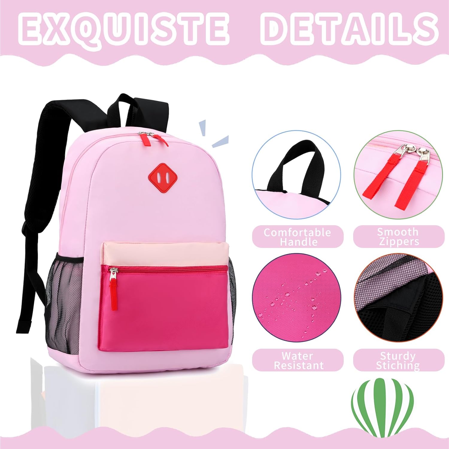 Backpack Set for Girls Boy Kids Backpack with Lunch Box for Elementary Primary Kindergarten School Bag (Purple Pink Set, Large) - Image 4