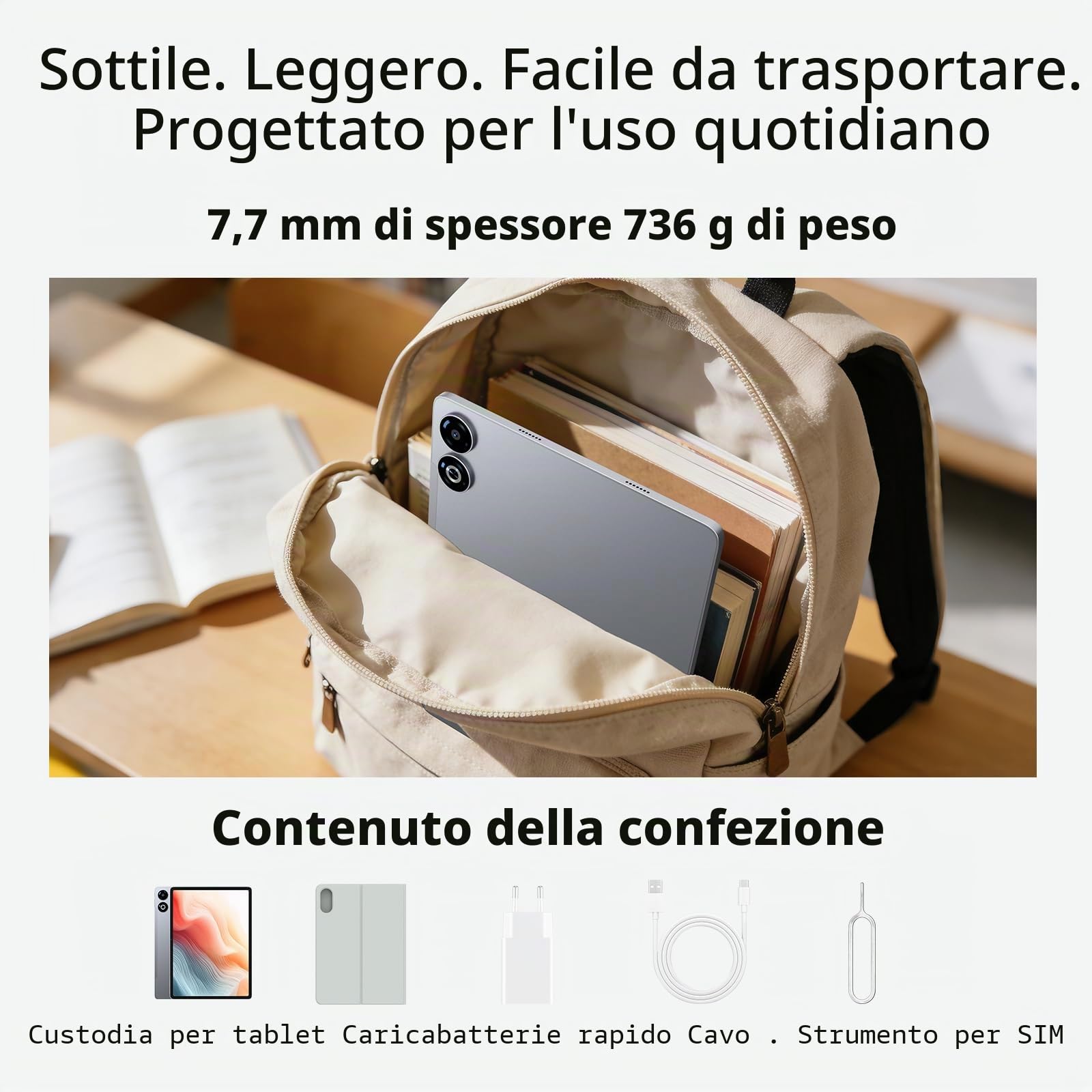 SVITOO Tablet 13 pollici, Android 16, 4G LTE con slot SIM, 8 GB RAM + 32 GB di espansione, 128 GB di memoria, 2 K Display 2240 x 1600, 90 Hz, 11000 mAh, Widevine L1