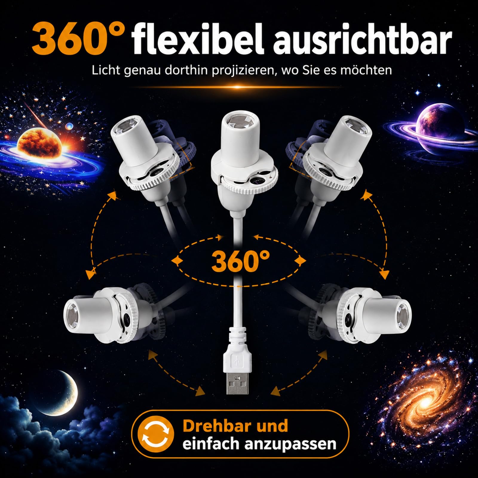 Dream Projector – Beruhigendes Sternenlicht für Kinder, Nachtlicht | Sanftes Licht für entspanntes Einschlafen, kinderfreundliches Design, ideal für das Kinderzimmer.