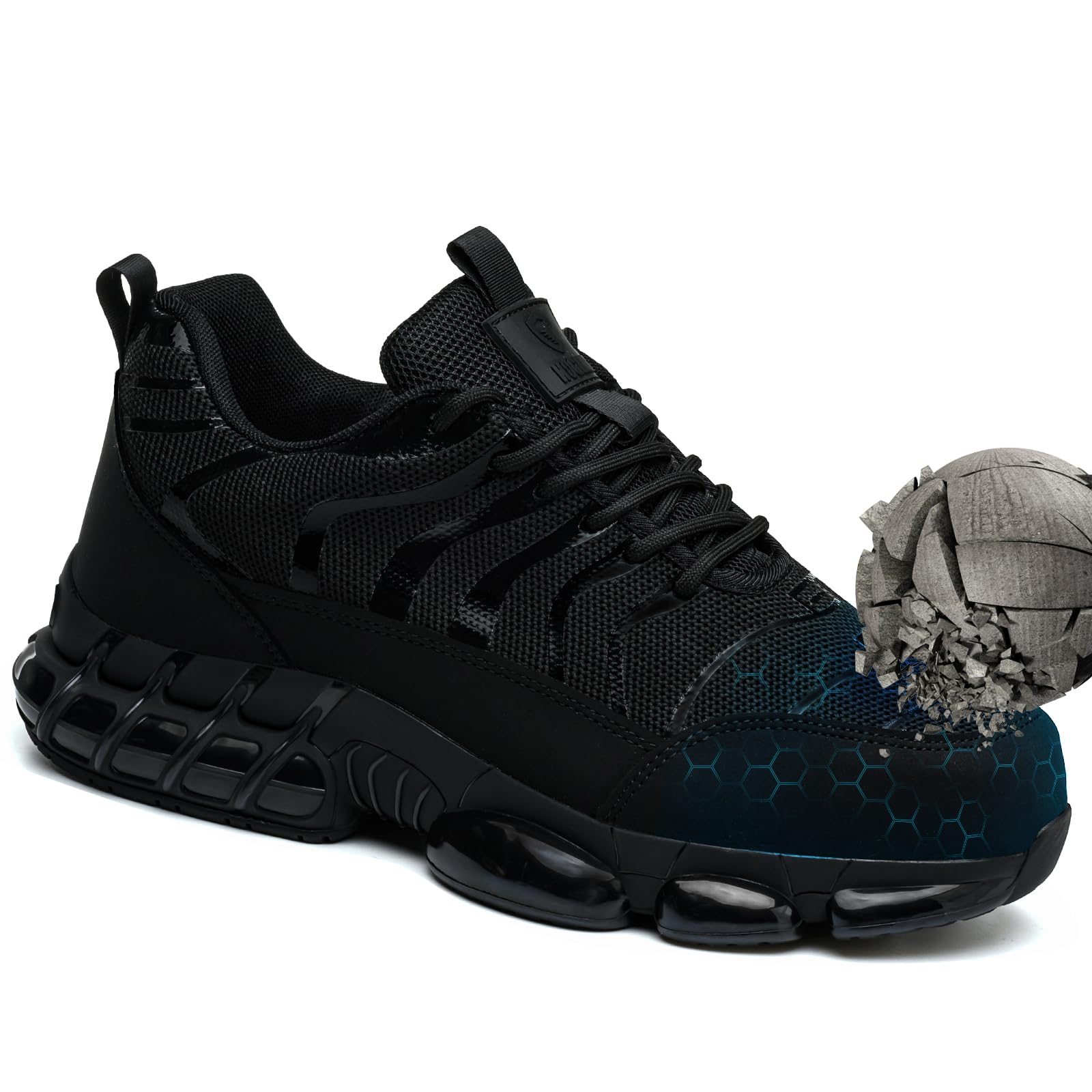 Steel Toe Shoes for Men Women Safety Work Sneakers Indestructible Comfortable Lightweight Breathable Construction Sneakers Anti Smashing Puncture Proof Air Cushion