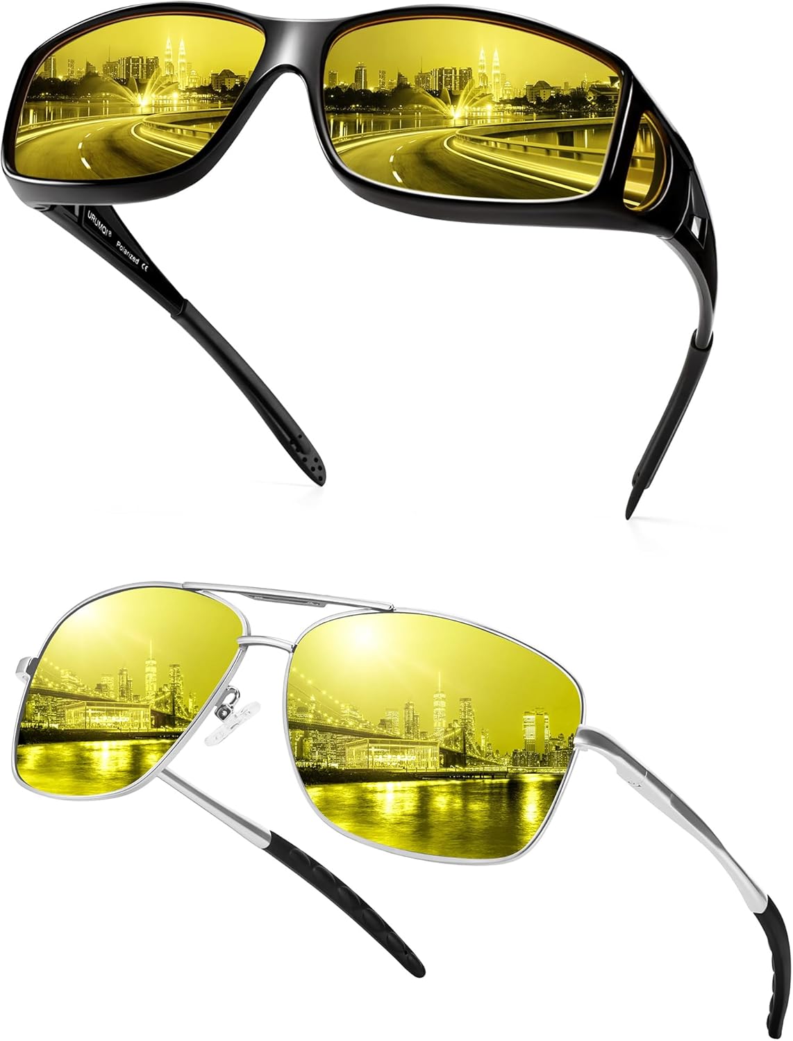 URUMQI Night Vision Driving Glasses for Men Women, Anti