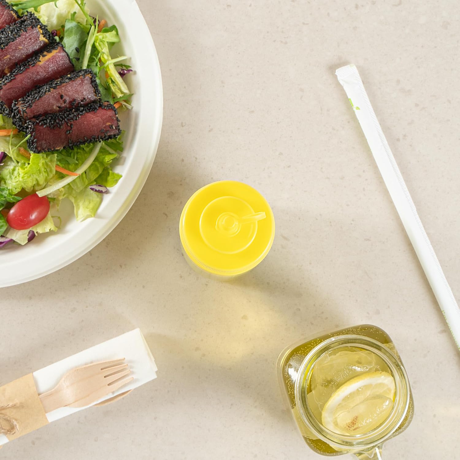 Restaurantware 12 oz Yellow Plastic Squeeze Bottle