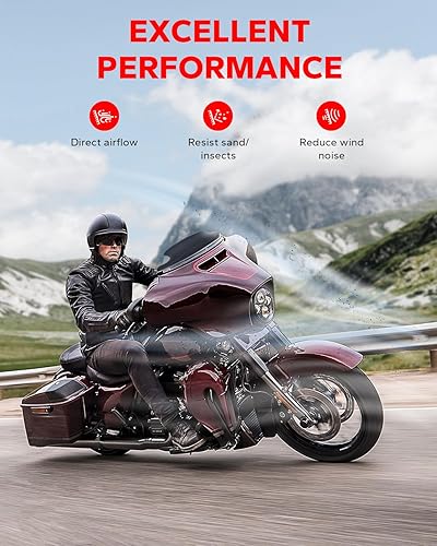 Miniatura 26 de Amazicha Parabrisas ondulado negro de 7 pulgadas compatible con Harley Davidson Touring Street Glide/Electra Glide/Ultra Limited/Tri Glide FLHT FLHX