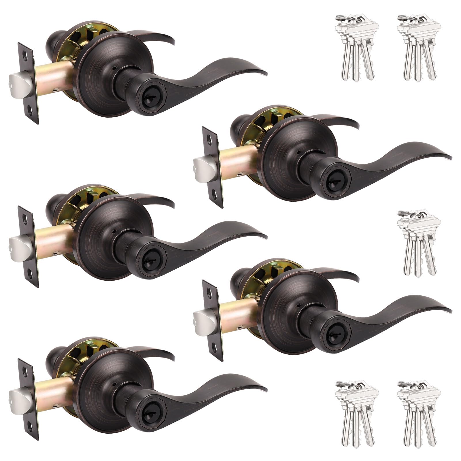 Probrico Black Entry Knobs - Keyed Alike Lockset -19