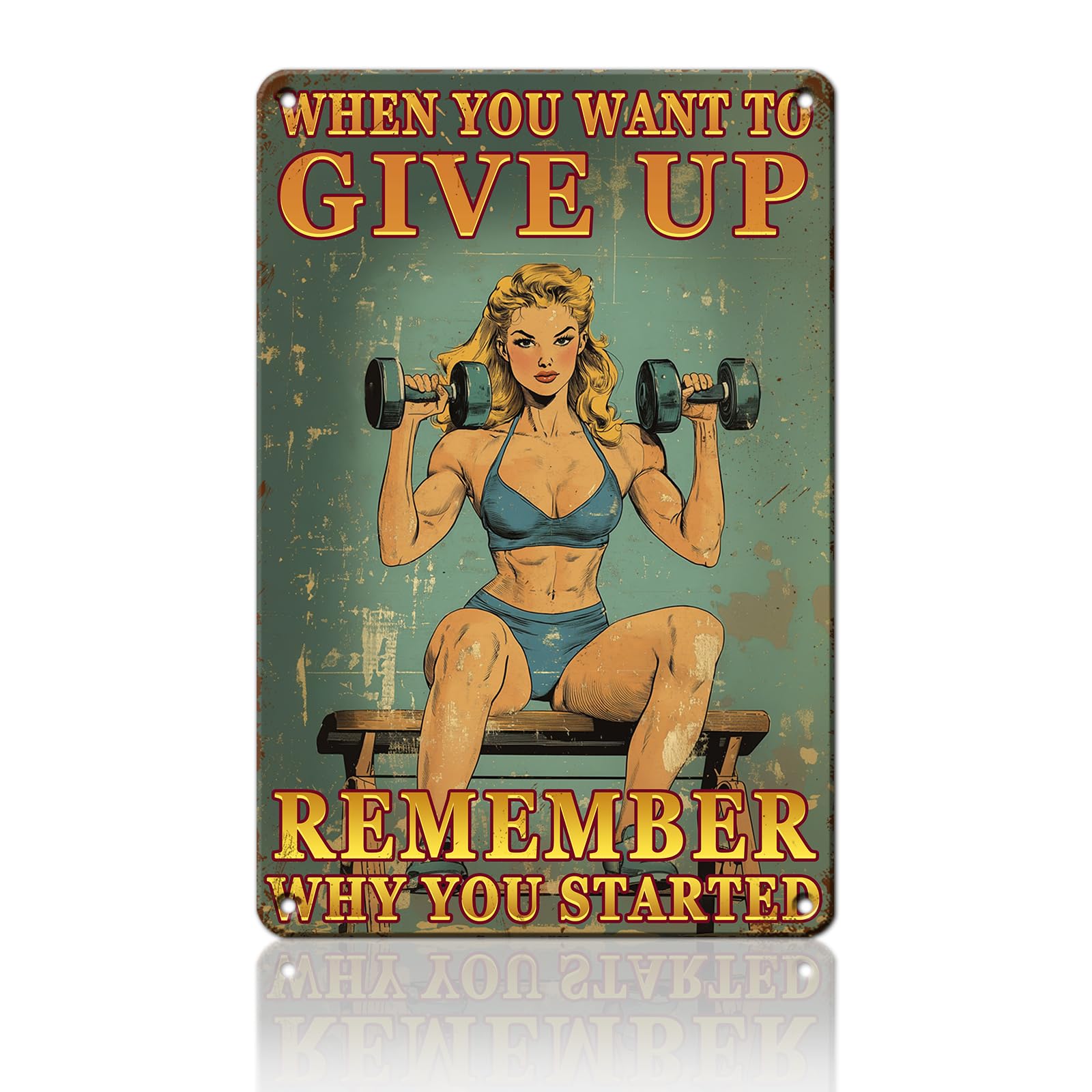 Anceky When You Want To Give Up Remember Why You Started Tin Sign Funny Metal Sign Vintage Wall Decor for Home Porch Yard Garden Outdoor 12×8 Inch