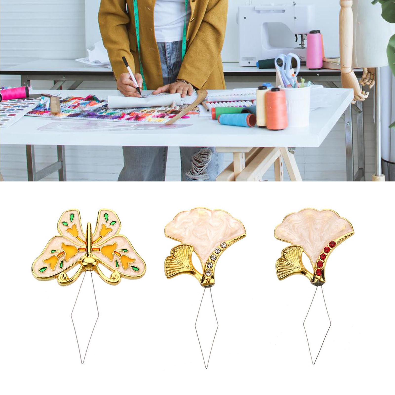 Butterfly Needle Threader Hand Machine Sewing Tool Chinese Styles Needle Threader Easy to Insert Hand Sewing Needle