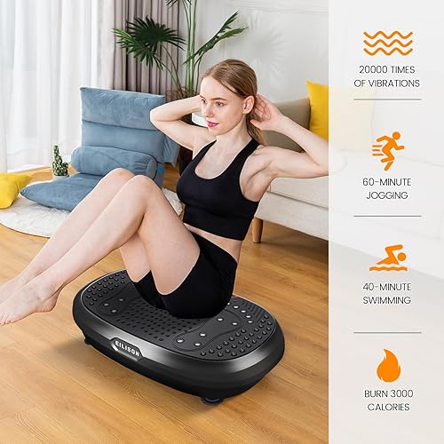 Miniatura 39 de EILISON FitMax 3D XL - Máquina de ejercicio con placa de vibración para entrenamiento de cuerpo entero con bandas de bucle, máquina de drenaje