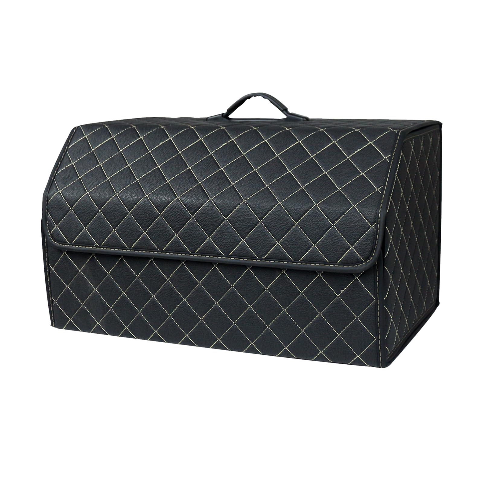 Ergocar Organizzatore per Auto PU Cuoio di Lusso Auto Organizer Impermeabile Pieghevole Organizzatore di Immagazzinaggio per SUV/Auto/Camion (Nero-L)