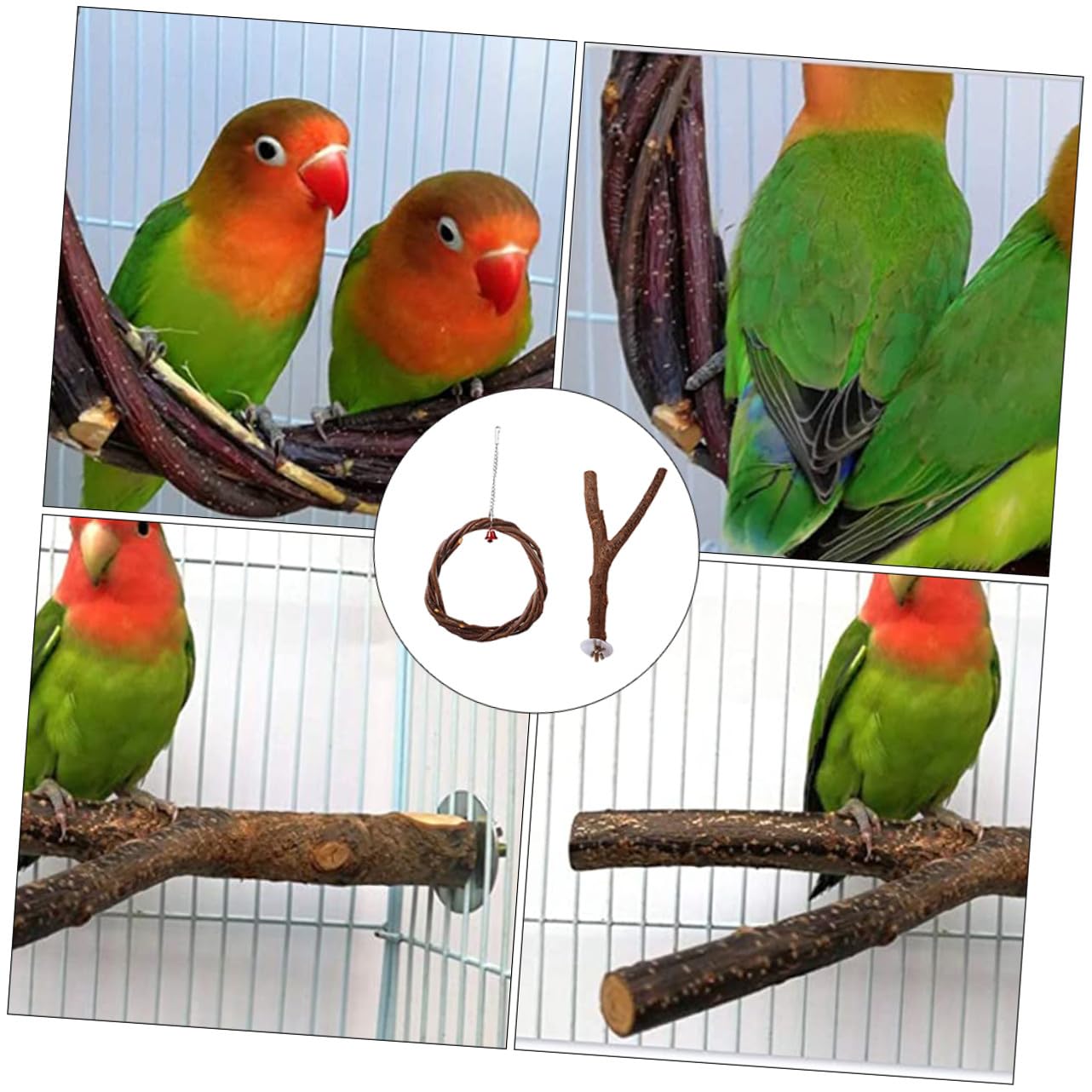 VANZACK 3sätze Vögel Spielzeug Woven Parrot Stand Rack Für Wellensittiche Nymphensittiche Und Kleine Vögel Installieren Und Für Vogelkäfig Zubehör