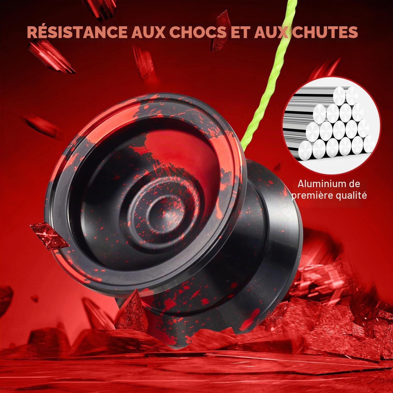 FETESNICE Yoyo réactif pour enfants 8-12 et yoyo professionnel non réactif - version en métal avec 10 cordes, accessoires complets pour maquillage et entraînement compétitif
