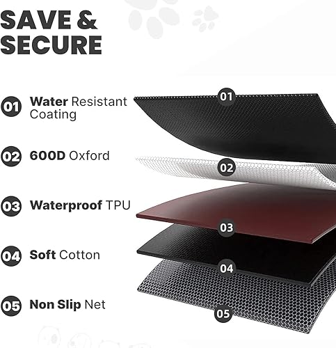 Miniatura 7 de HNCPSY Forro de carga para perros SUV, tapete de carga para perros con protector de solapa para parachoques, funda impermeable para asiento de