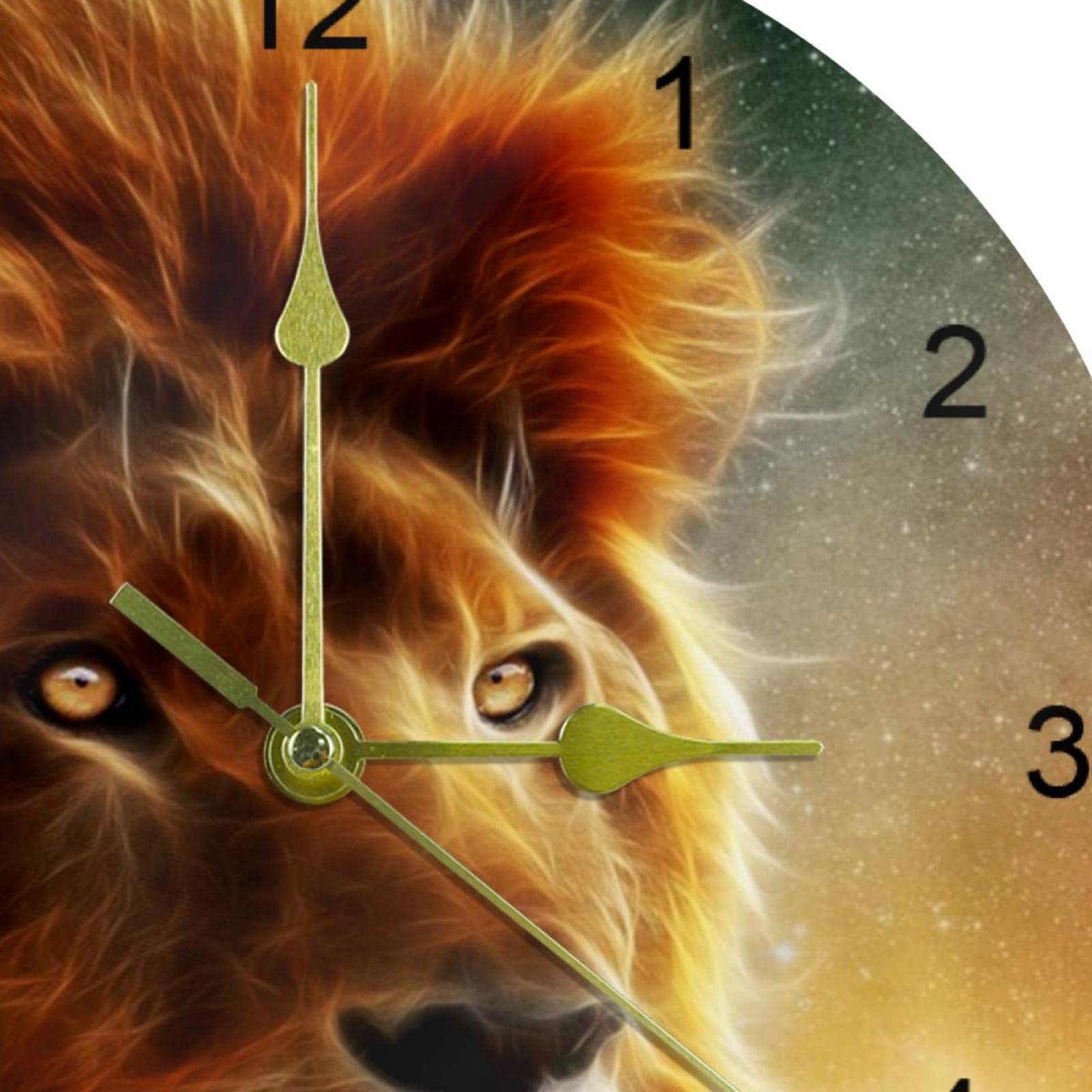 Orologio Da Parete 24 Cm Con Quadrante Leone Di Giuda - Silenzioso, Funziona A Batteria, Design Elegante In Acrilico E Vetro Per Soggiorno E Ufficio - 2
