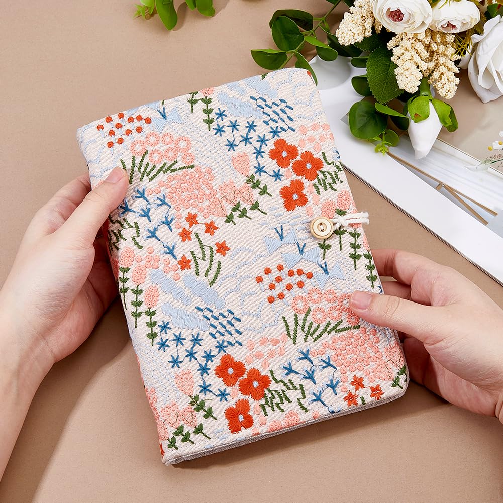 SUPERFINDINGS A5 Binder 6 Ring Refillable Cover Loose Leaf Personal Planner Cover with Button Pink Floral Notebook Binder for A5 Planner Inserts Refill Paper(No Refill Paper) - Image 3