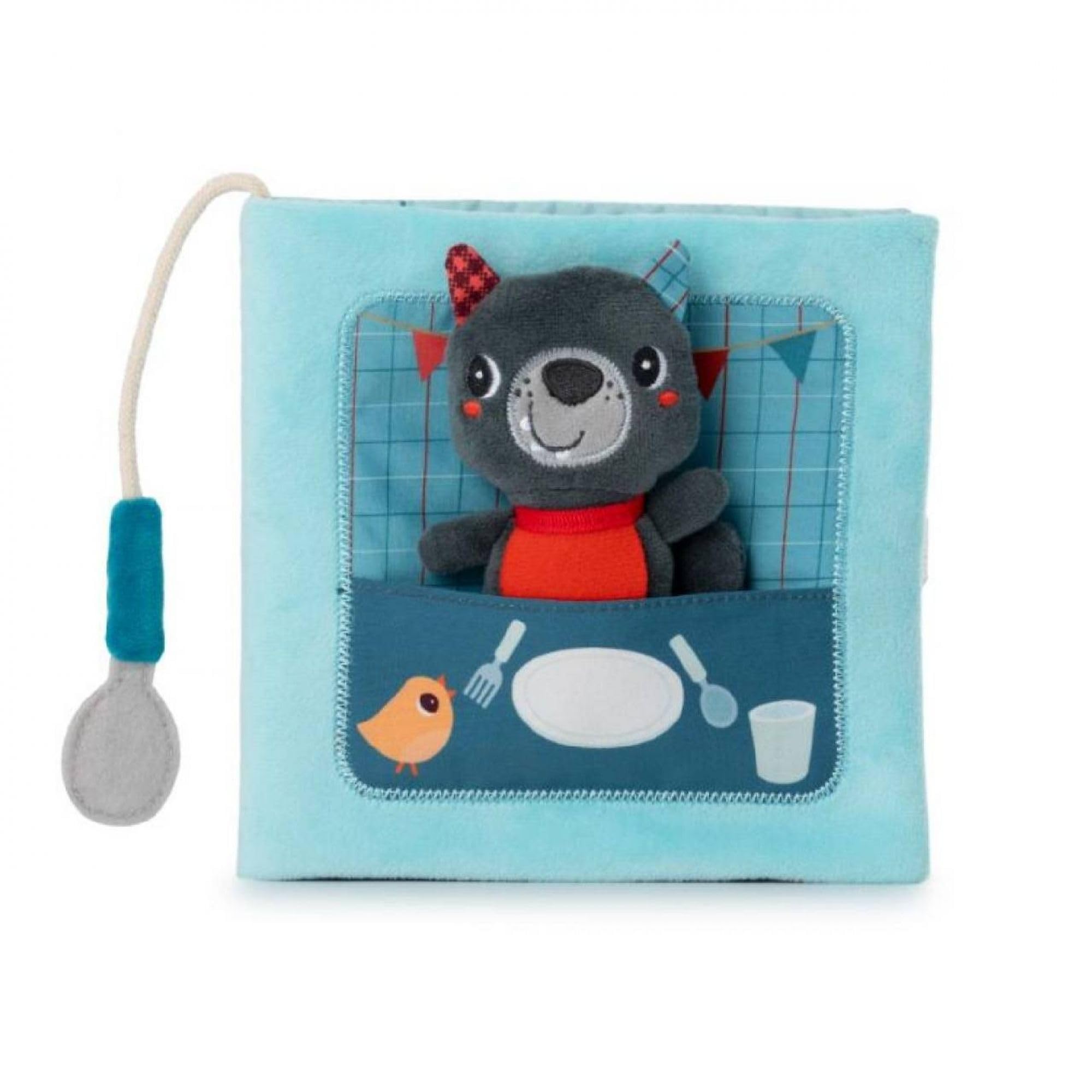 LILLIPUTIENS - Bon Apptit Activity Book with Louis Puppet - Interactive Children's Book - Learn to Eat with a Spoon - Photo Space - Stimulates Imagination - From 12 Months - 83535