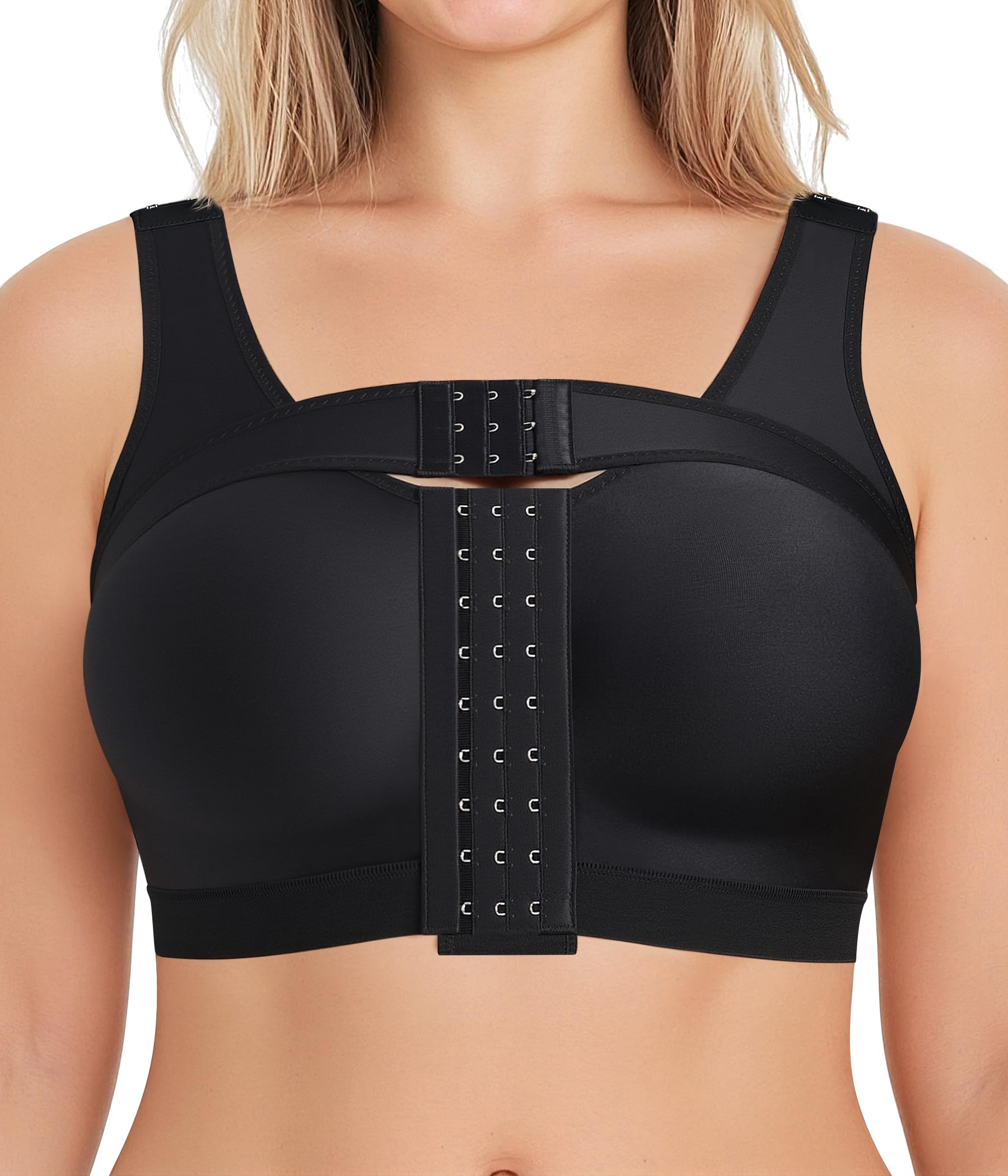 Compression Bra Post Surgery - Mastectomy Bras for Women Front Closure with Removable Breast Support Band-image-17