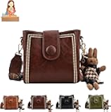 Vintage Fashion Bag with Adjustable Wider Shoulder Strap, Vintage Retro Small Water Bucket Bag for Women (Coffee)