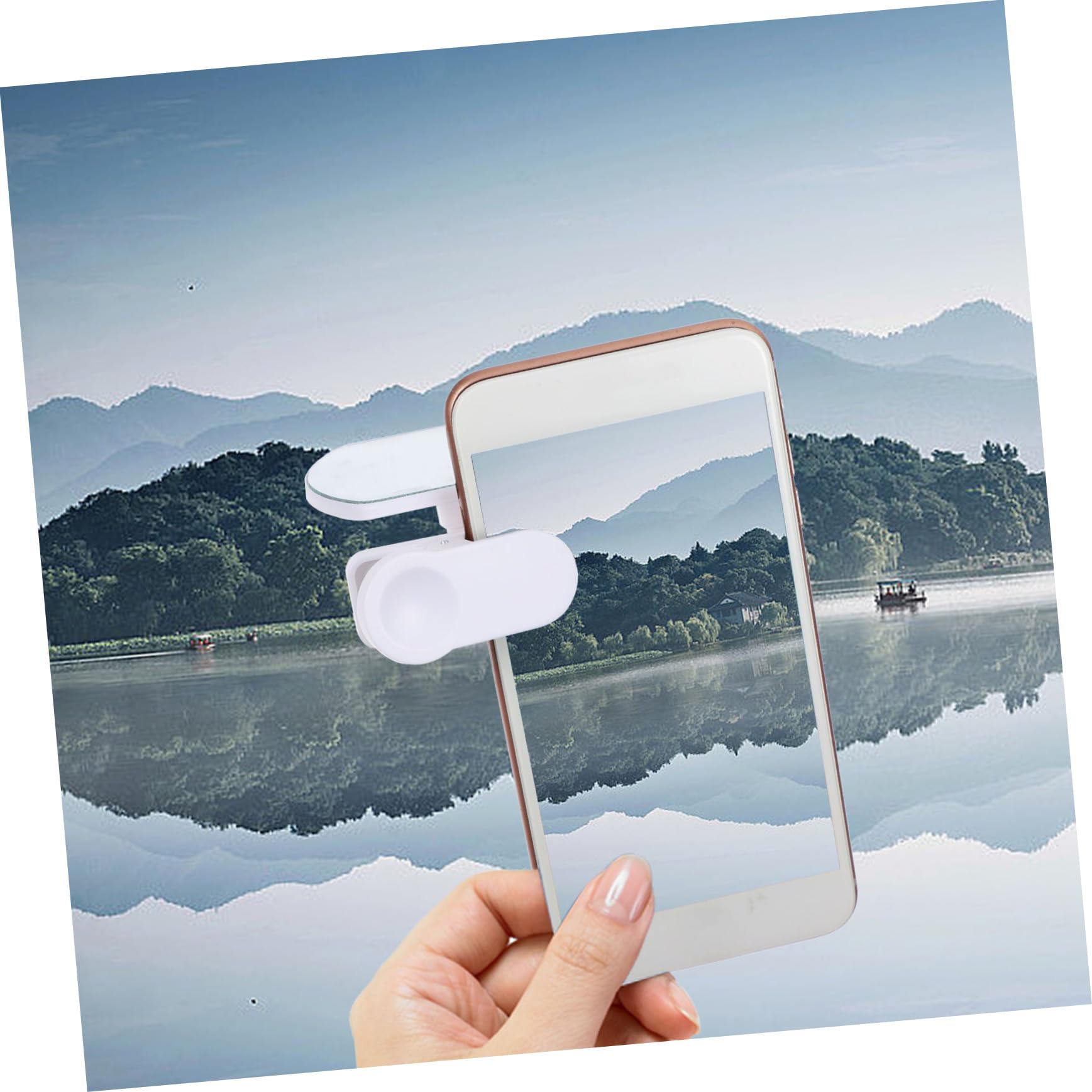 NAMOARLY 1 Set Reflection Clip for Phone Filming Equipment Whiting Cell Phone Mirror Reflection Clamp Phone Camera Clip Mirror Reflection Clip Phone Supply Universal Dust- Cloth Fixture