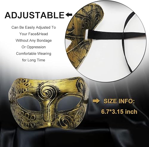 Miniatura 6 de Máscara de mascarada para hombre, veneciana, vintage, retro, para carnaval, cosplay, Mardi Gras, fiesta de máscaras, Halloween