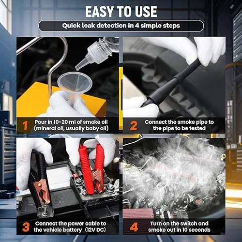 Miniatura 5 de SL100 - Detector de fugas automotriz para máquina de humo, flujo de alto rendimiento de 12 Lmin, probador de diagnóstico de vacío con bomba de aire