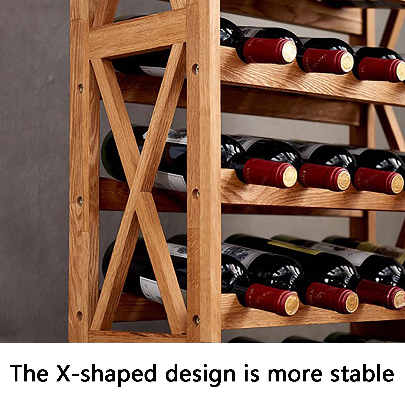 Generisch Dieses Weinregal aus Holz mit Mehreren Ebenen eignet Sich für Hausbar, Küche, Speisekammer und Weinkeller (Natur).