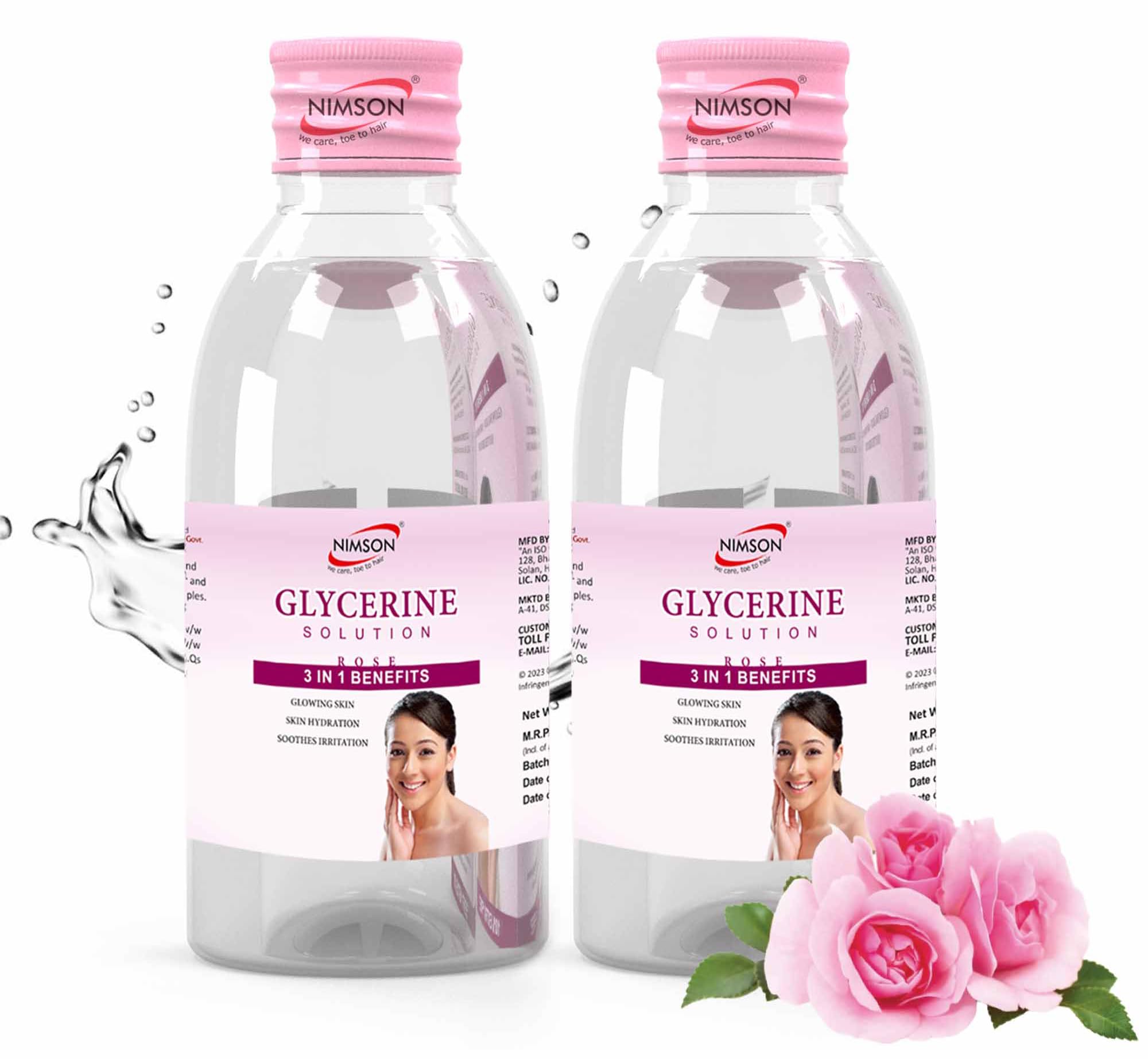Nimson Glycerine for Skin Protection & Moisturizing – Pack of 2 (110ml Each) | Heals & Soothes Irritation | Soft, Glowing Skin | Suitable for All Skin Types