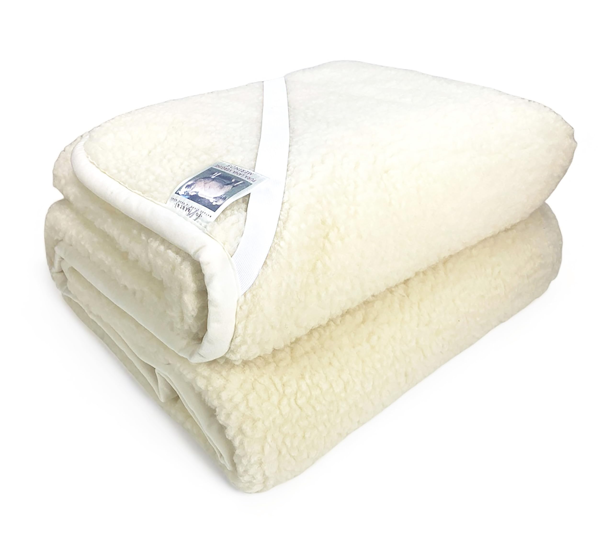 Tex family COPRIMATERASSO Topper Mary in Vera Lana Merinos 1000 gr. in 11 Misure Differenti - Piazza e Mezza Maxi cm. 140x200