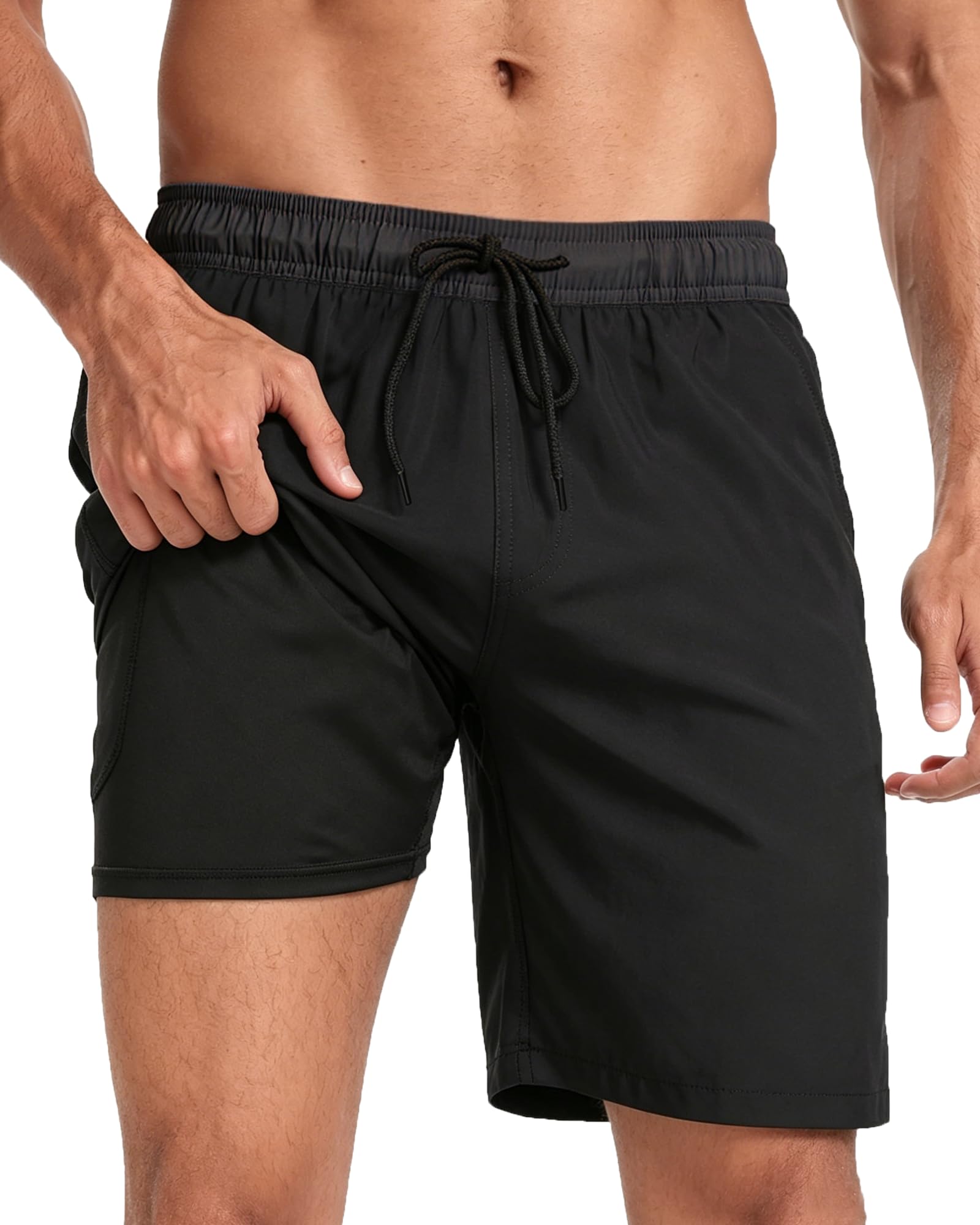 Mens Swim Trunks 7" Quick Dry Swim Shorts Swimsuit Swimming Trunks Swimwear with Pockets-image-25