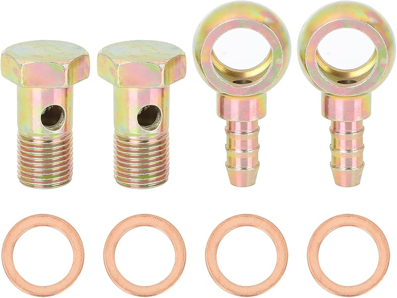 Conexão Banjo com Espigão para Mangueira X AUTOHAUX M16 x 1,5 em Bronze – Kit com 2 conjuntos