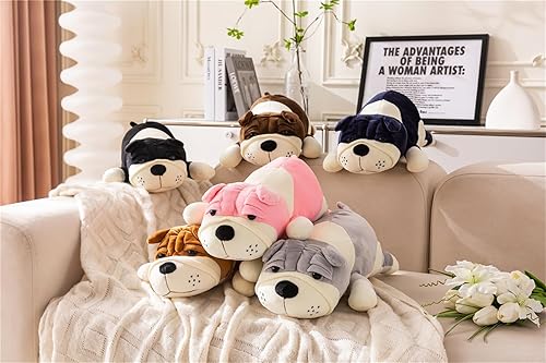 Miniatura 7 de Rniuc Peluche de perro grande de dibujos animados suave almohada grande de tiro largo almohada de juguete de peluche cachorro amarillo 23.6