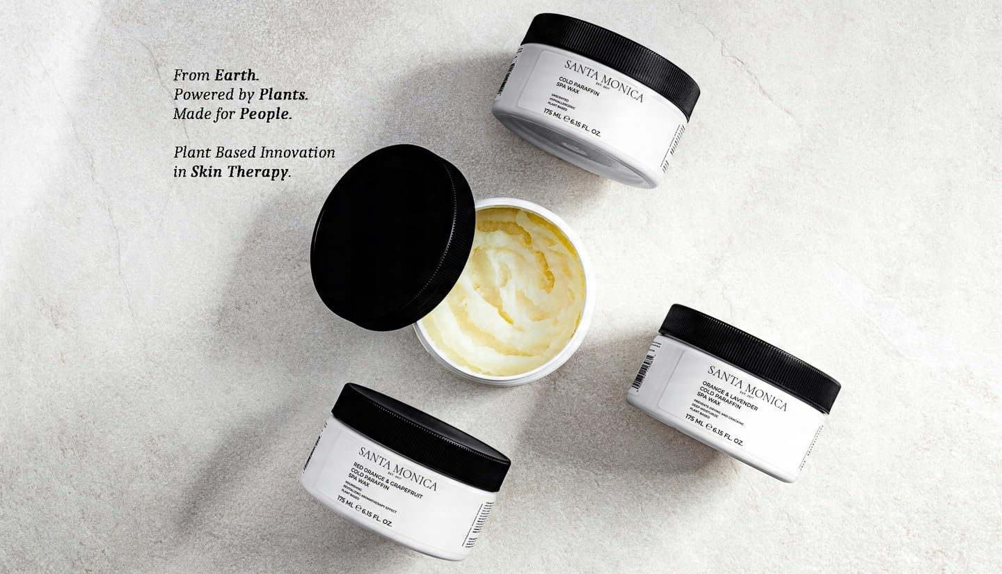 Zimna Parafina - Naturalna Maska Roślinna na Dłonie, Stopy i Ciało SANTA MONICA Cold Paraffin Spa Wax Orange& Lavender 350ml