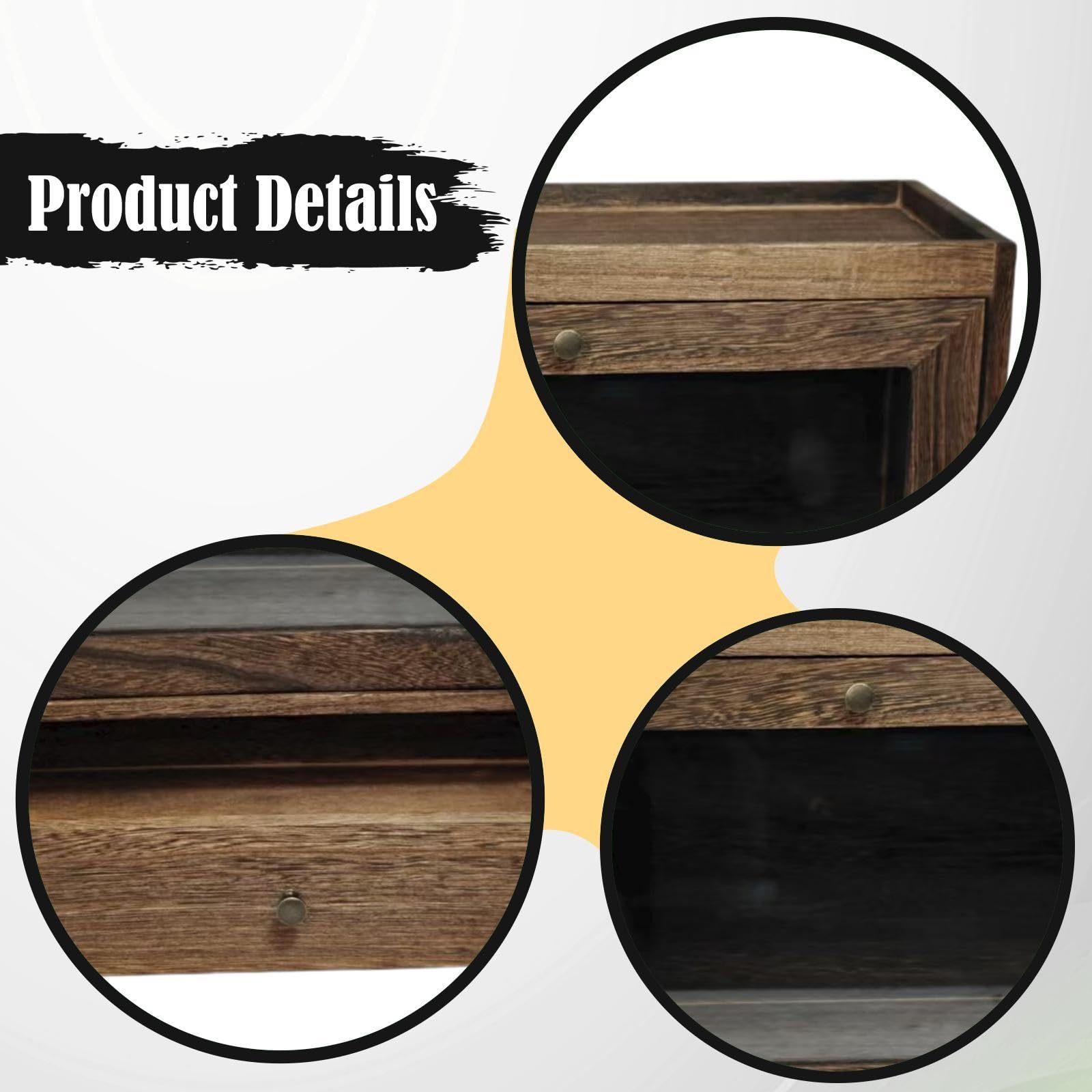 Organisateur de Maquillage, Tiroir de Rangement pour Cosmétiques En Bois avec Couvercle En Acrylique Transparent, Anti-poussière et Robuste, Idéal Com, Brun
